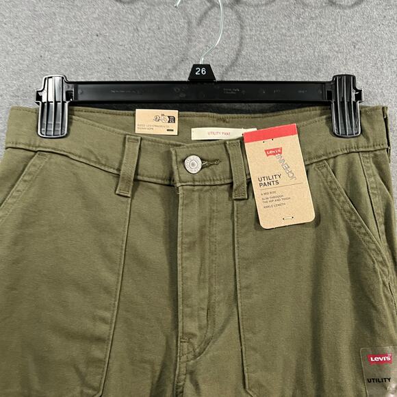 Levi's Women Utility Pants Olive Green Size 26 x 27 - Picture 3 of 10
